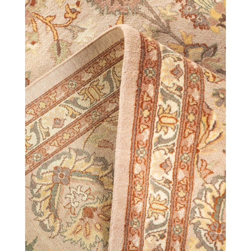 Overton Hand Knotted Wool Vintage Inspired Traditional Mogul Ivory Area Rug - 9 x 12