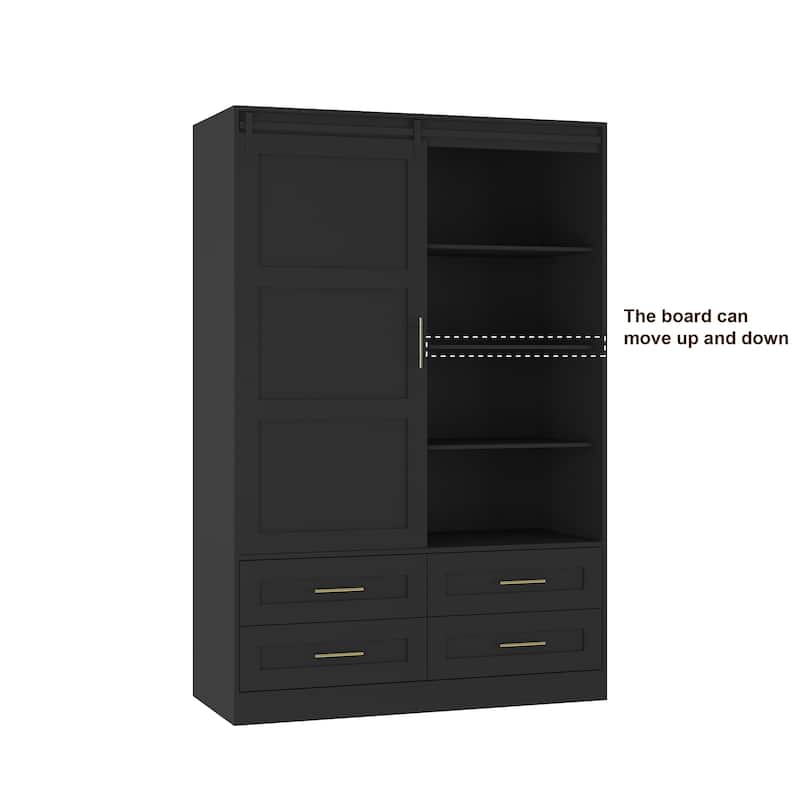 47.24"L Armoire Wardrobe Closet with Hanging Rod