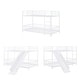preview thumbnail 13 of 38, Twin over Twin Size Metal Bunk Bed with Slide & Guardrails