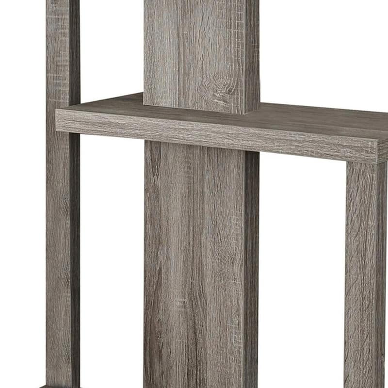 HomeRoots 32" Taupe Free form Floor Shelf Console Table With Storage - 31.50 in. x 34.00 in. x 11.75 in.