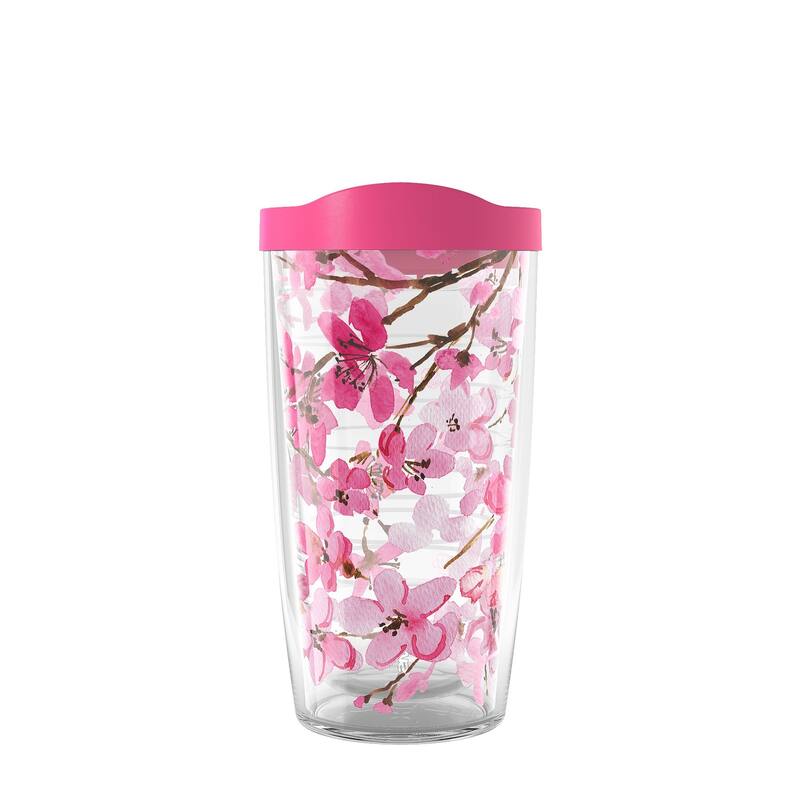 Tervis Sakura Japanese Cherry Blossom Made in USA Double Walled Insulated Tumbler Travel 16oz, Classic