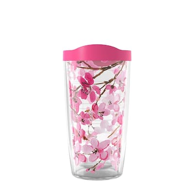 Tervis Sakura Japanese Cherry Blossom Made in USA Double Walled Insulated Tumbler Travel 16oz, Classic