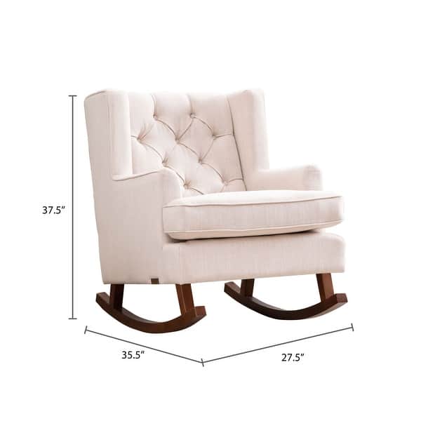 dimension image slide 1 of 2, Abbyson Thatcher Fabric Rocker Chair