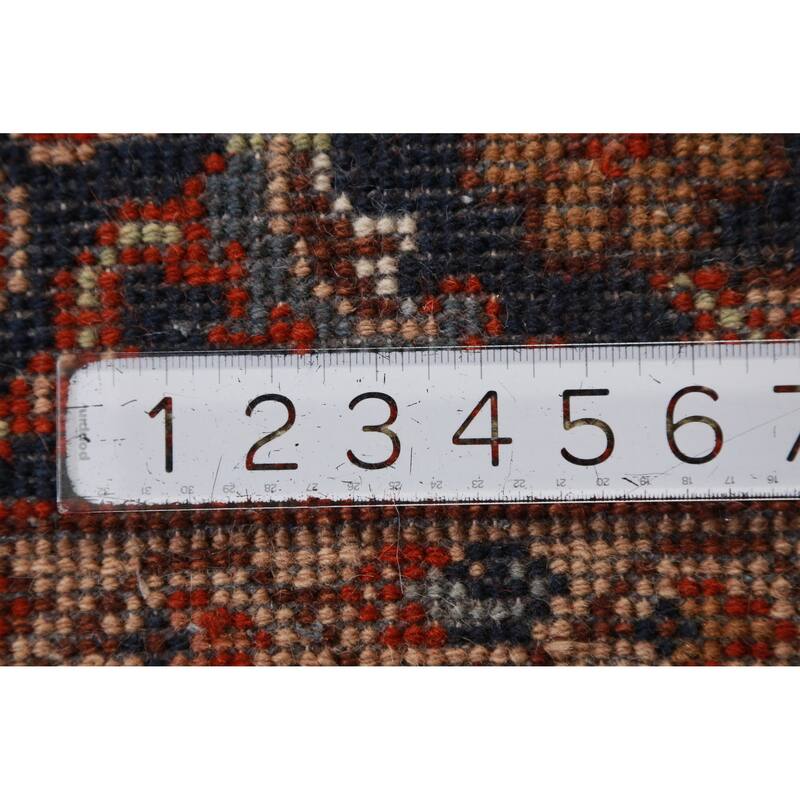 Hand Knotted Oriental 100% Wool Carpet Traditional Geometric Beige & Ivories Heriz (serapi) Area Rug - 9' 1'' X 6' 0''