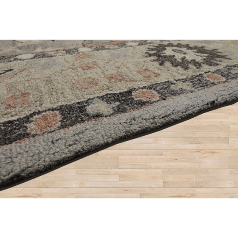 Multi Size Grey Handcrafted Wool Area Rug Transitional Arts & Crafts