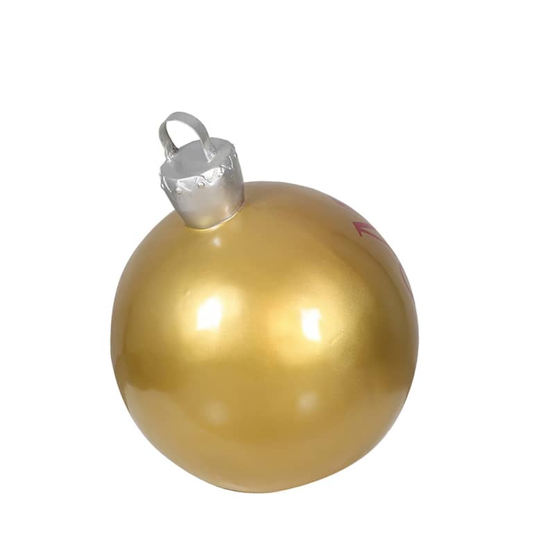 Commercial Fiberglass Merry Christmas Ball Ornament Outdoor Decoration - 26" - Gold and Silver