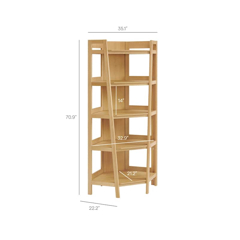 Bixby 71 Inch Corner Bookshelf