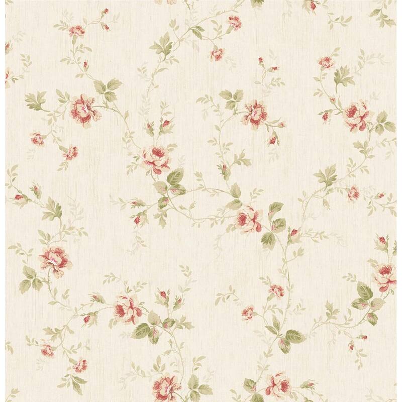 Seabrook Designs Reiter Floral Vine Unpasted Wallpaper