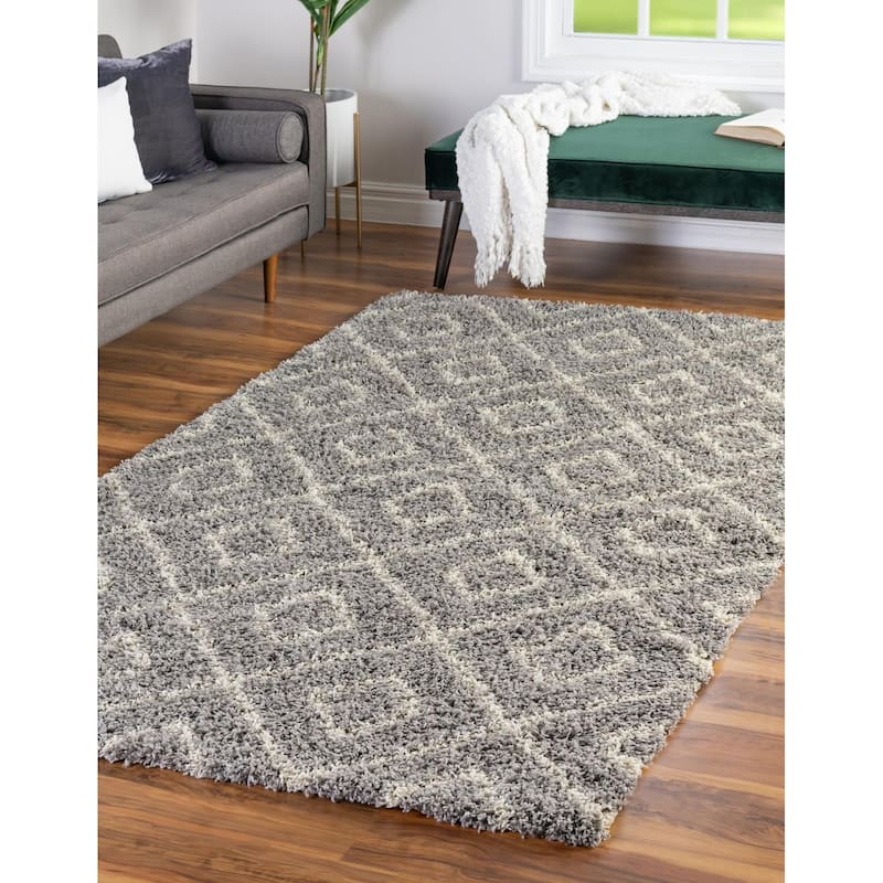 Shag Olido Collection Area Rug - 6'x9' - Gray