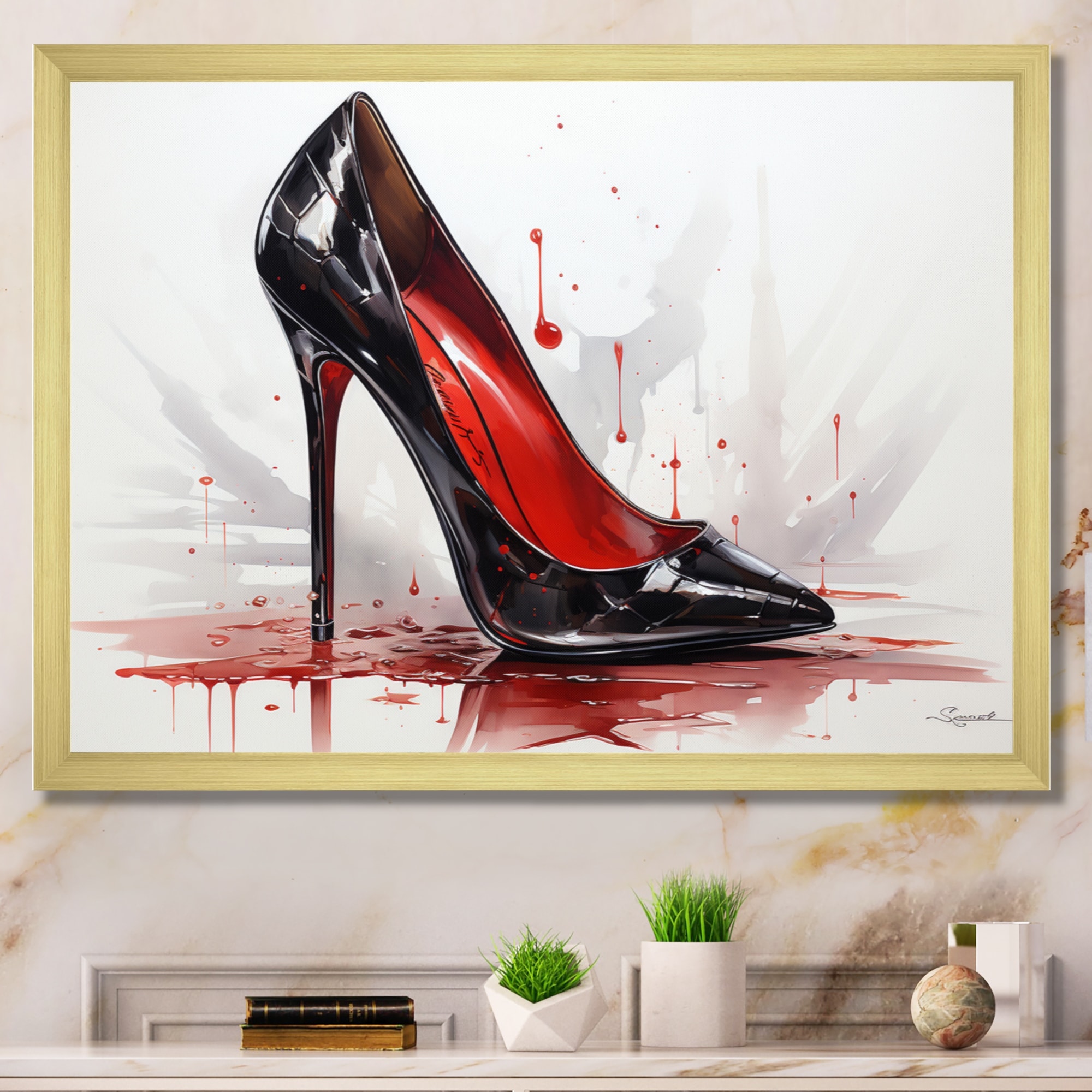 Red High Heel Painting Designart 