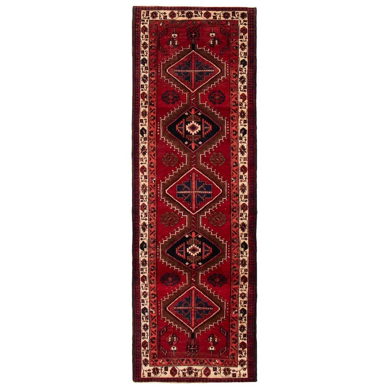ECARPETGALLERY Hand-knotted Konya Anatolian Red Wool Rug - 3'8 x 11'0 - Red - 3'8 x 11'0