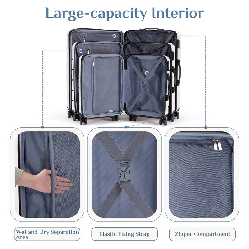 Carry on Luggage Hard Shell Lightweight Expandable Rolling Suitcase with Spinner Wheels TSA Lock and Retractable Handle