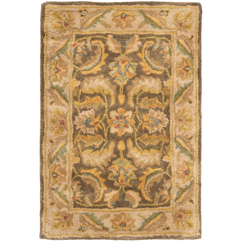 SAFAVIEH Handmade Heritage Triumph Traditional Oriental Wool Rug - 2' x 3' - Green/Beige