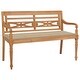 preview thumbnail 1 of 8, vidaXL Batavia Bench with Beige Cushion 47.2" Solid Teak Wood