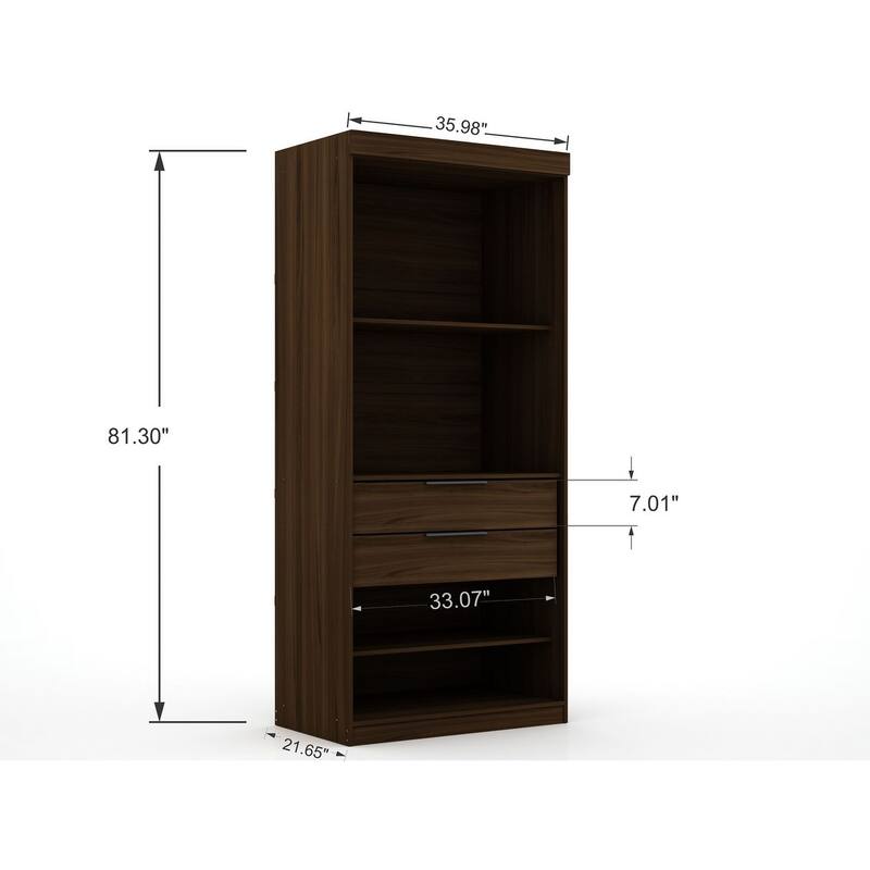 Manhattan Comfort Mulberry 2-Piece Open Wardrobe