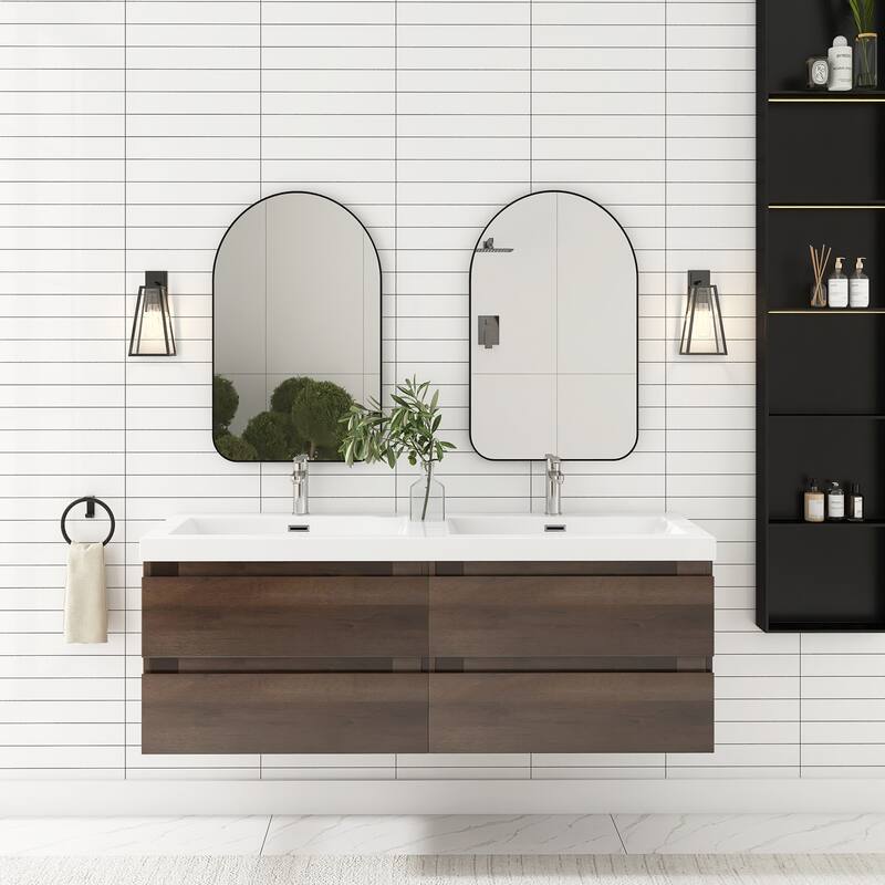 Floating Bathroom Vanity with two Resin Top