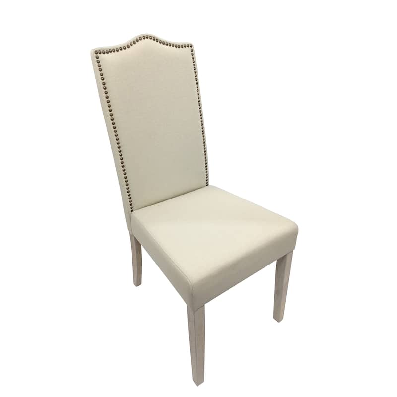 Carolina Living Romero Parson Chair - Natural Driftwood - Linen Upholstery - Single - Natural Driftwood, Linen - Dining Height