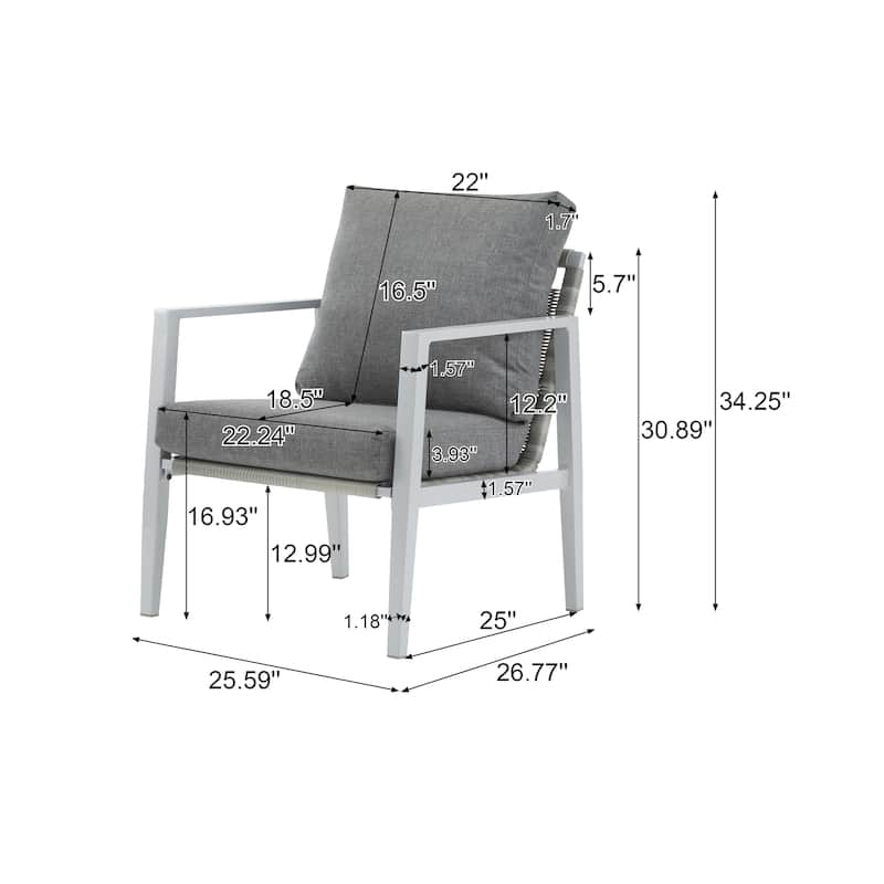 Aluminum Lounge Chair with Sleek Rope