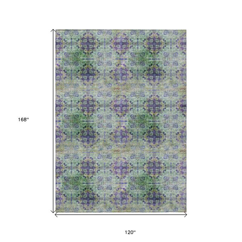 Altolu Garden-Inspired Weather Resistant Classic Meets Modern Runner Outdoor Rug