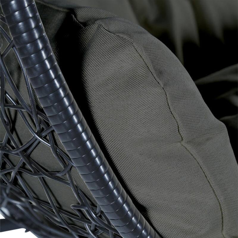 2-Person Outdoor Hanging Egg Chair with Teardrop Frame, Weather-Resistant Cotton Cushioned Seat for Patio and Indoor Use