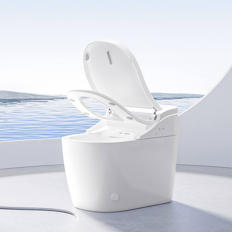 Vittuone Smart Bidet Toilet Combo with Clean Foam Shield Splash Proof,Uv Sterilization,Aroma Diffuser,Foot Sensor Operation