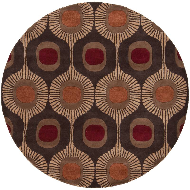 Hand-Tufted Ella Geometric Indoor Area Rug - 6' Round