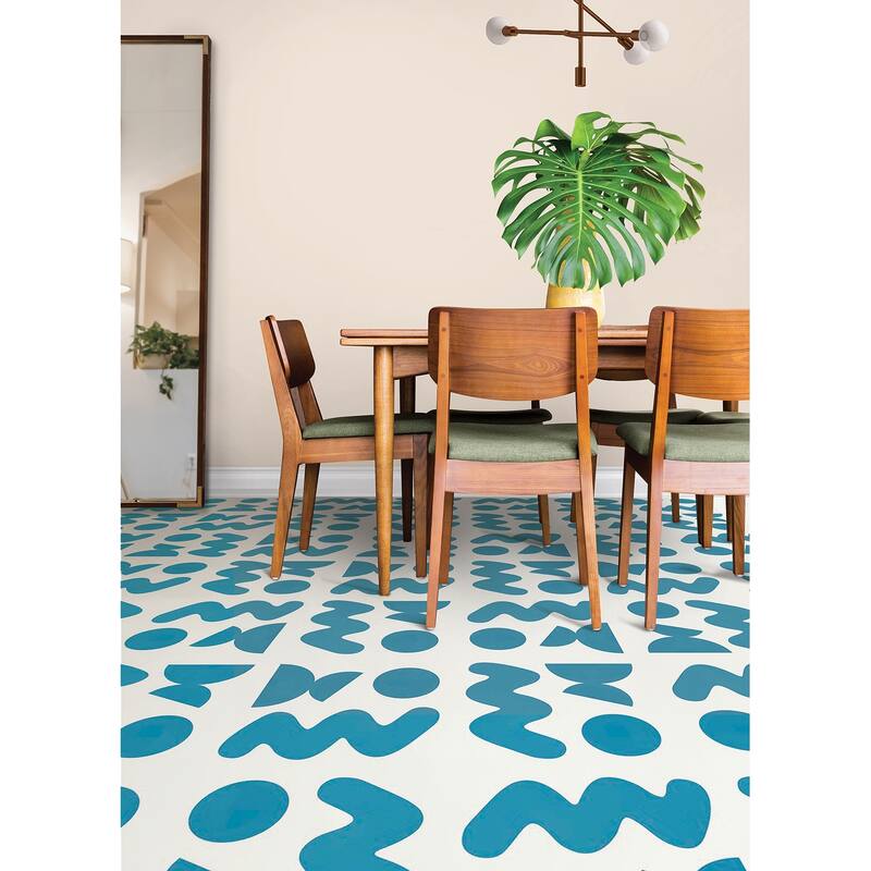 Very Gay Paint Beth Friend Sky Blue Peel and Stick Floor Tiles