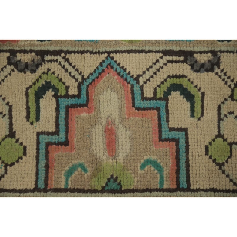 Hand Knotted Oriental 100% Wool Carpet Traditional Floral Beige & Ivories Tabriz Area Rug - 9' 3'' X 6' 4''