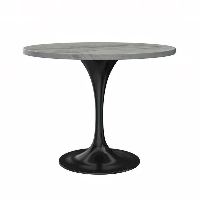 5-Piece Dining Set 36-Inch Square Resin Top Dining Table and 4 Leather Arm Chairs