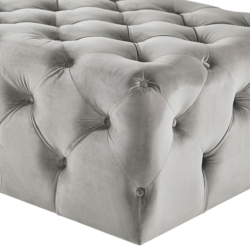 Knightsbridge Rectangular Tufted Ottoman with Casters by iNSPIRE Q Artisan