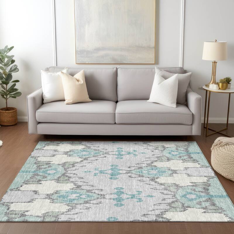 Machine Washable Indoor/ Outdoor Chantille Boho Global Rug