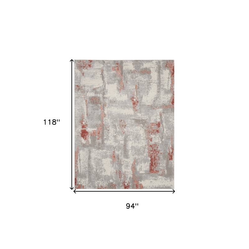 Bukux Power Loomed Abstract Modern Non Skid Area Rug By HomeRoots - 118' X '94' X '0.25