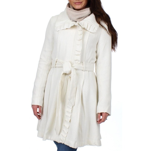 Shop Steve Madden Women S Ruffled Tie Waist Wool Fashion Coat