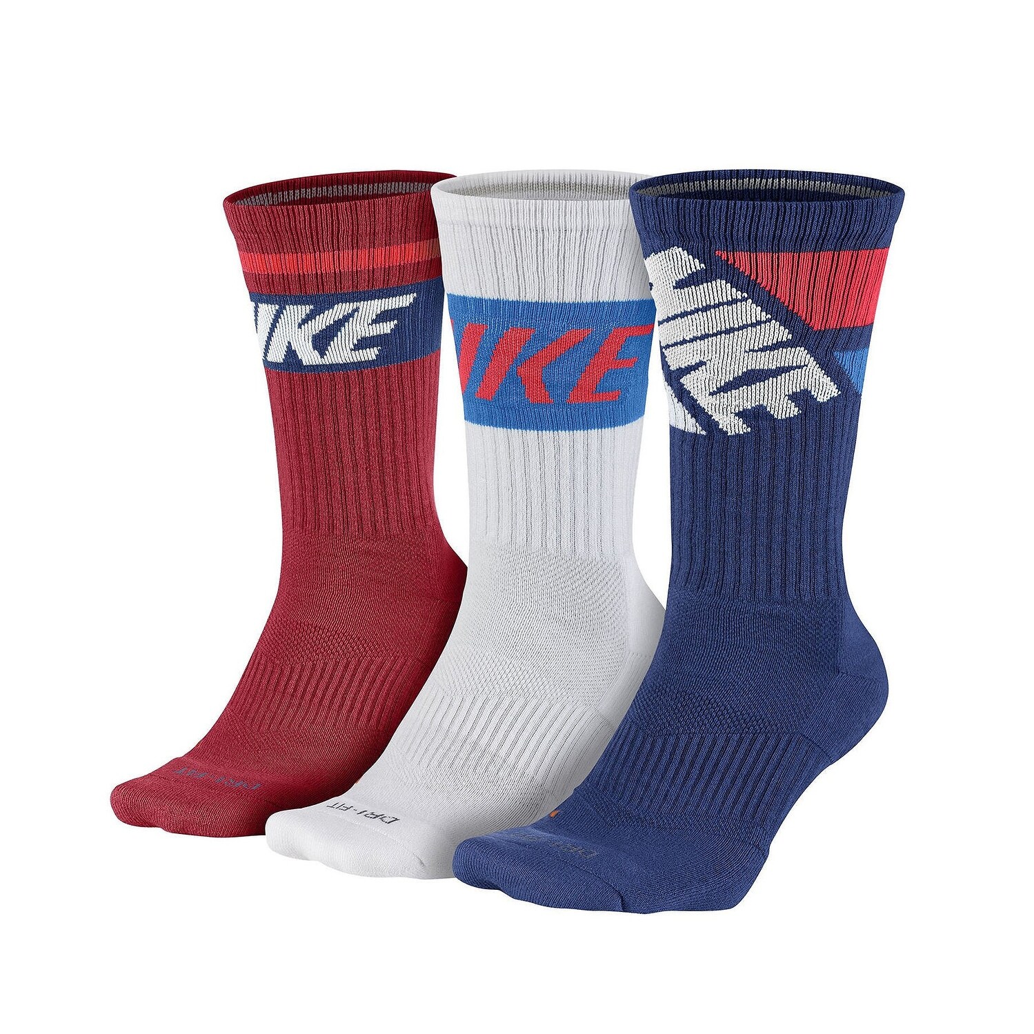 red white and blue nike socks