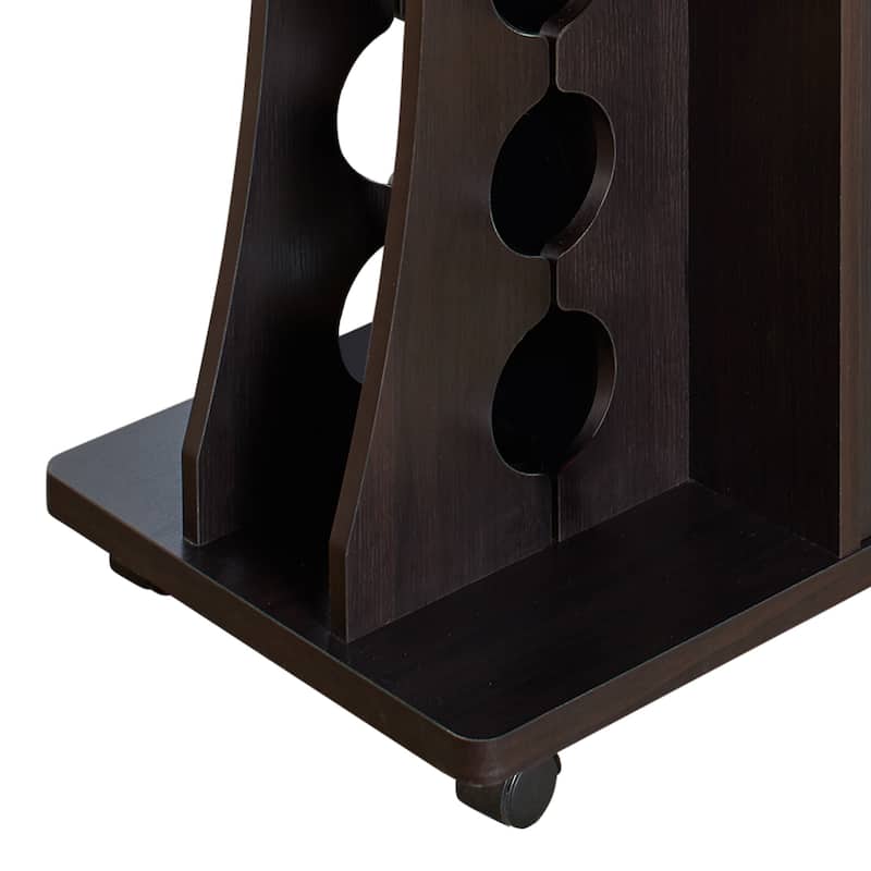 DH BASIC Espresso 12-Bottle Mobile Wine Cabinet by Denhour