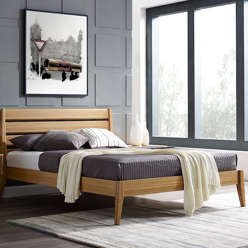 Tristan King Platform Bed, Golden - Cream