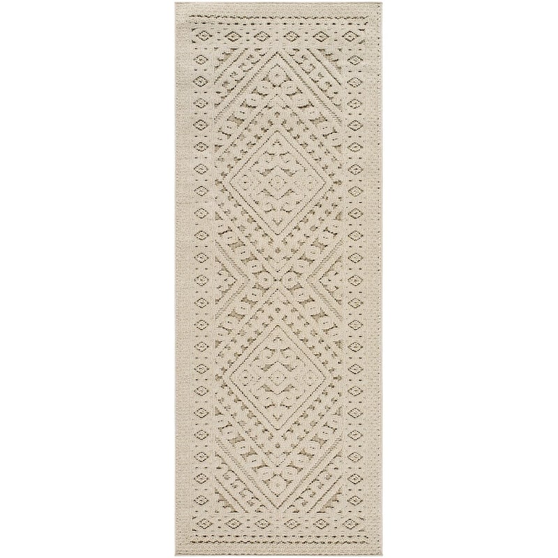Rockport Global Indoor/Outdoor Area Rug - 2'7" x 7'3" - Ivory/Tan