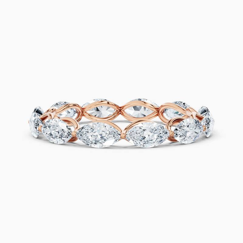 Auriya 14k Gold Marquise East-West Lab Grown Diamond Eternity Band 1.50 - 6.00 ct. tw. (F-G, VS) - 2.40 ct. wt. - 8.5 - Rose