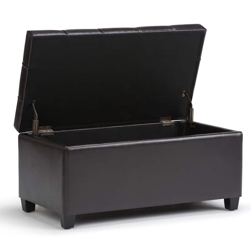 WYNDENHALL Marlowe 34 inch Wide Transitional Rectangle Storage Ottoman