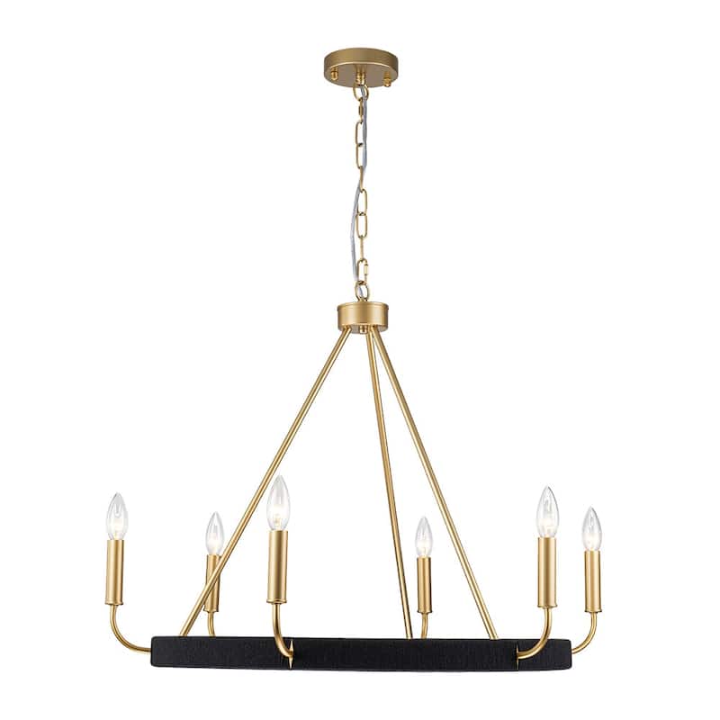 Modern Lodge 6-Light Candle-style Circular Chandelier - 30.1 in
