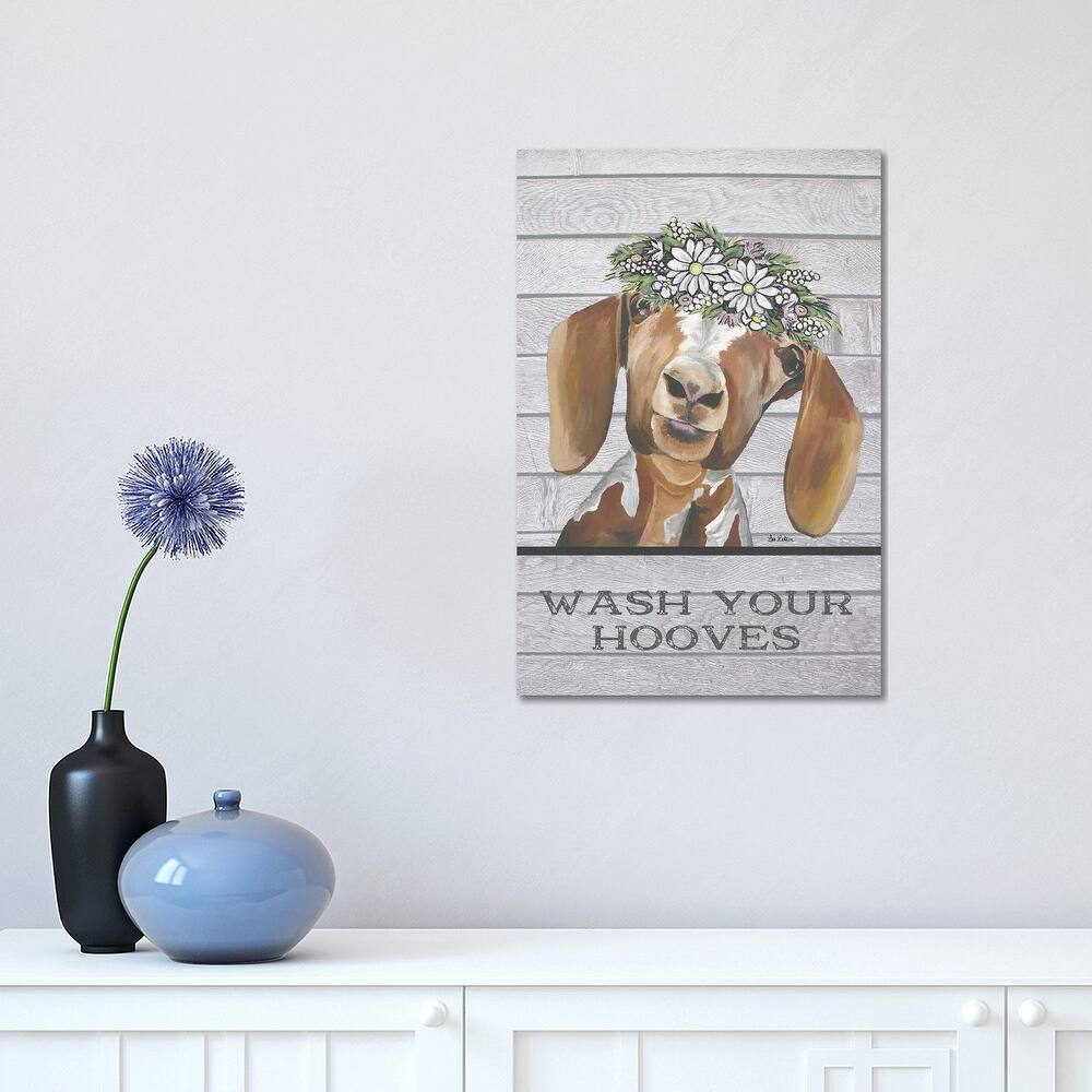 iCanvas "Goat Bathroom Art, Wash Your Hooves" by Hippie Hound Studios Canvas Print