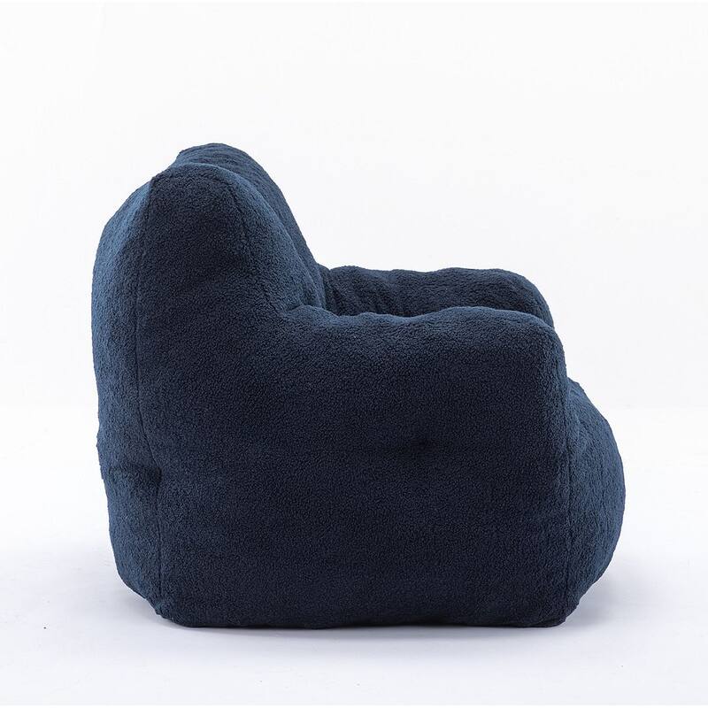 Soft Teddy Cloth Bean Bag Chair Tufted Foam Filling
