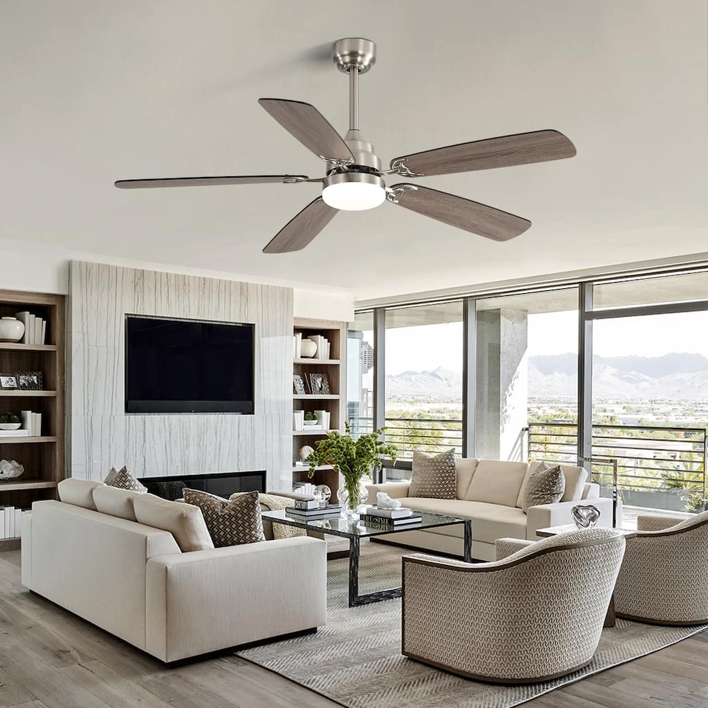 Modern Ceiling Fan Light with Adjustable Lighting and 6 Speed Settings, Featuring DC Motor for Bedroom and Living Room