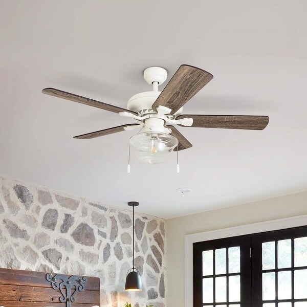 The Gray Barn Eltham 42-inch Coastal Indoor LED Ceiling Fan with Pull Chains 5 Reversible Blades - 42. Opens flyout.