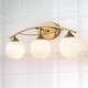 preview thumbnail 1 of 22, 3/4-Light Dimmable Modern Brass Bathroom Vanity Light with Frosted Glass