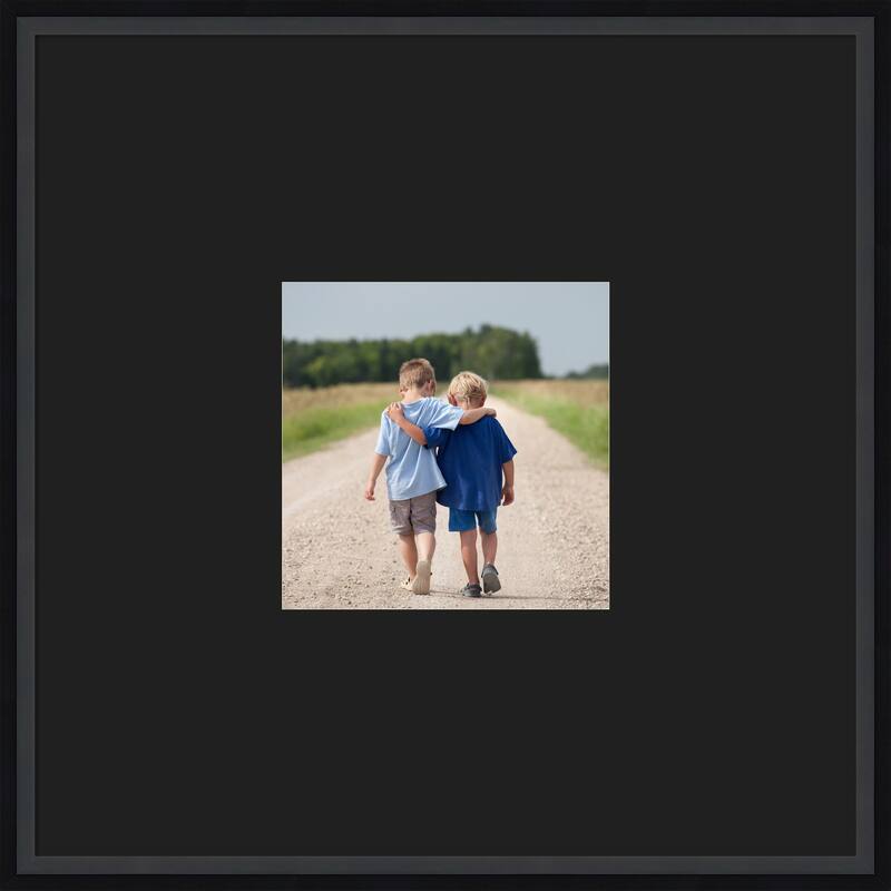 Lucie Black Framed Picture Frame, Photo Frame - 20x20 Matted Black 8x8 - Lucie Black