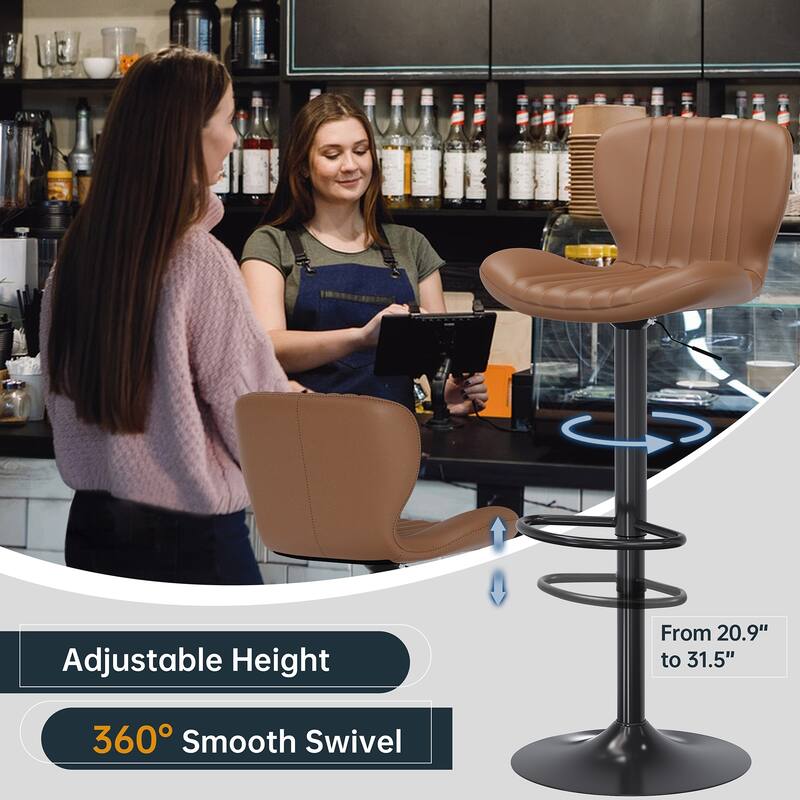 Futzca Swivel Bar Stools Set, 360 Degree Rotating Bar Stool with Adjustable Height, Set of 2