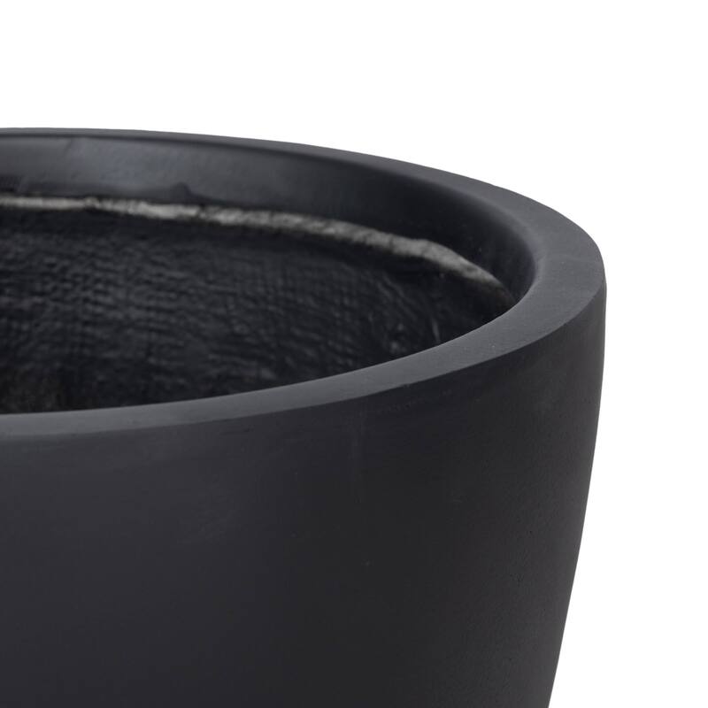 Dahlia Round Planter Pot in Fiberstone & MGO Clay with Drainage for Indoor Outdoor Patio Yard Weather Resistant Design