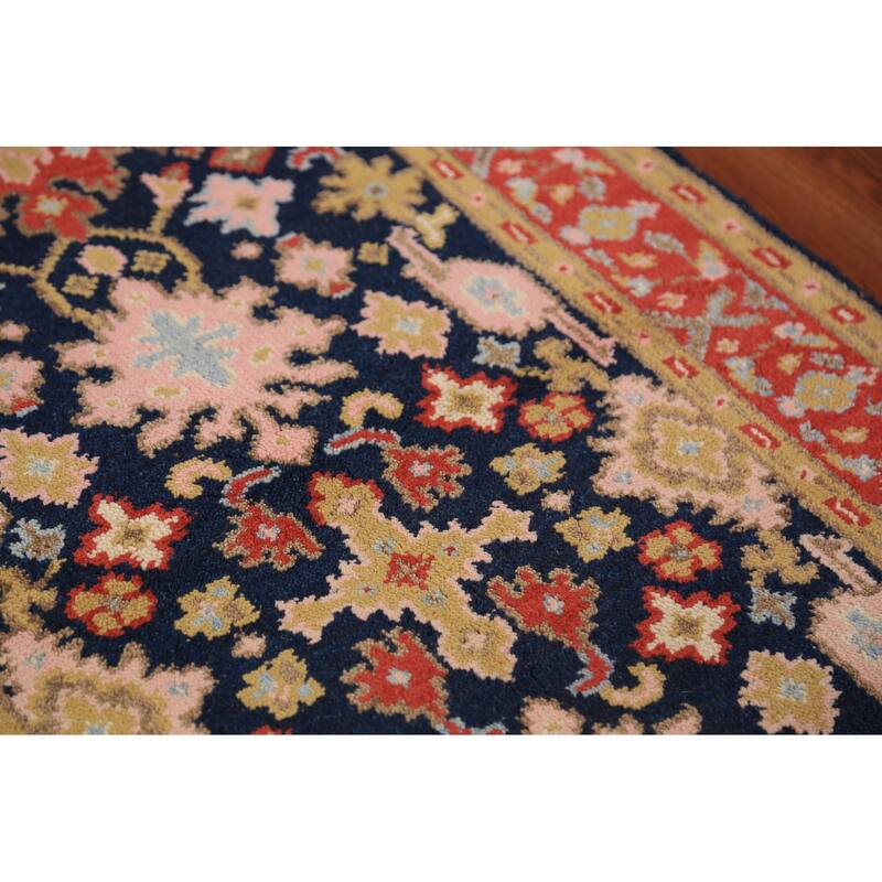 Navy Blue Oushak Indian Foyer Rug Handmade Wool Carpet - 3'0"x 5'3"