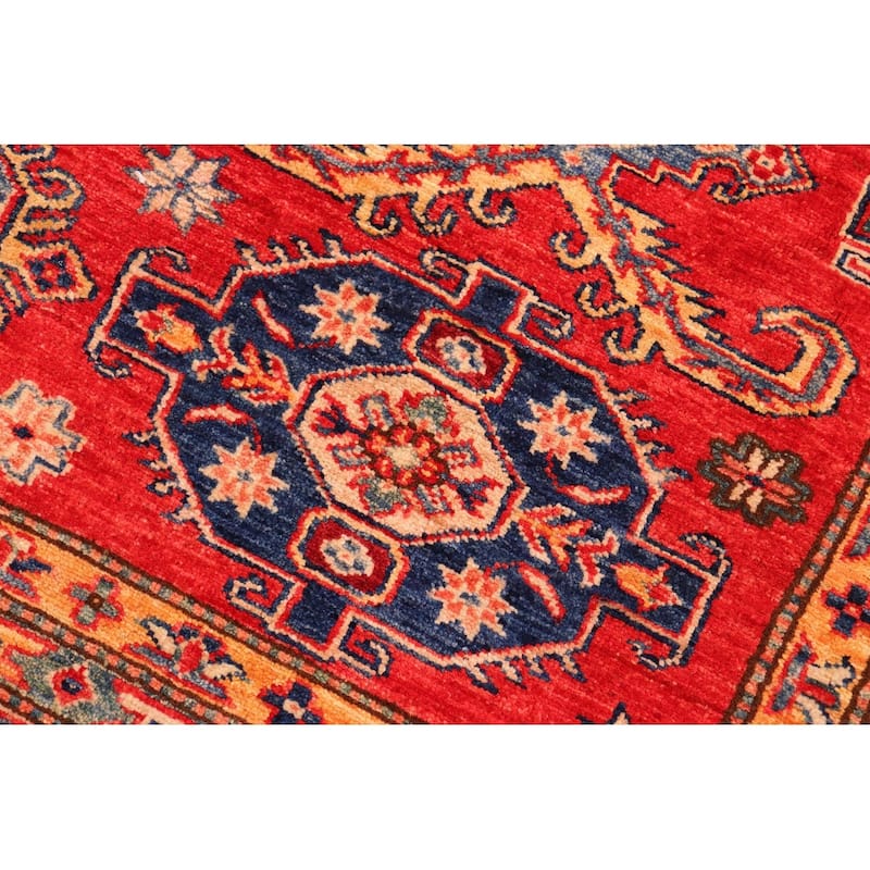 Super Tribal Kazak Lorinda Red/Beige Hand-knotted Rug - 8'3 x 9'8 - 8'3" x 9'8"